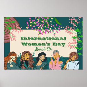 Internationaler Frauentag März 8. Blumenstrauß Poster