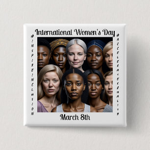 Internationaler Frauentag März 8. Button
