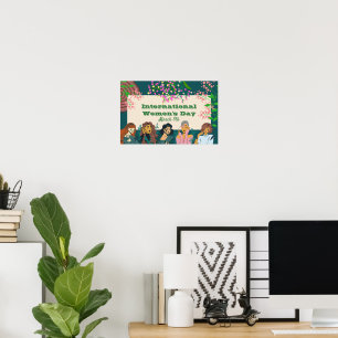 Internationaler Frauentag März 8. Floral Klein Poster