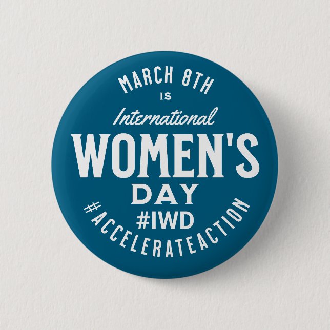 Internationaler Frauentag März 8. IWD Button (Vorderseite)