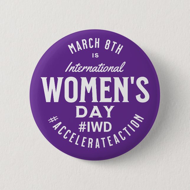 Internationaler Frauentag März 8. IWD Button (Vorderseite)