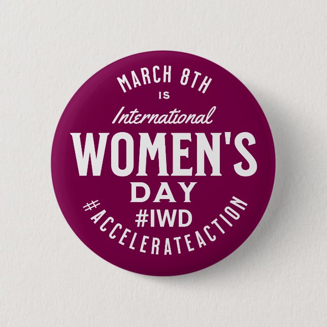 Internationaler Frauentag März 8. IWD Button (Vorderseite)