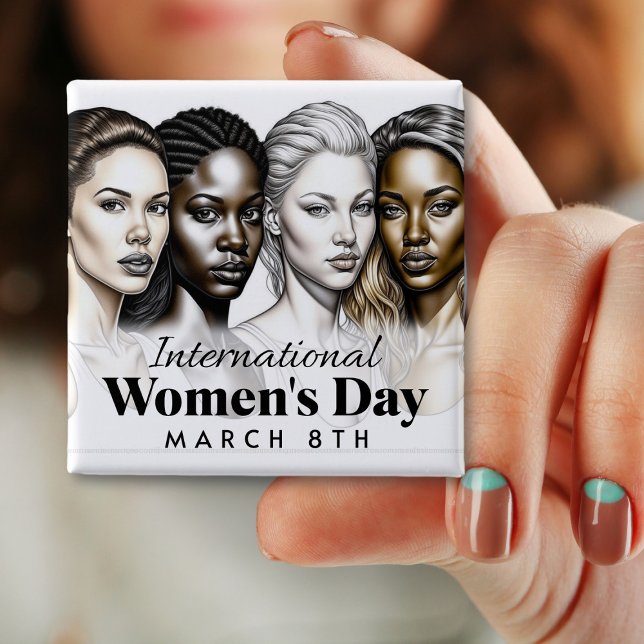 Internationaler Frauentag | März 8. Schaltfläche Button (Von Creator hochgeladen)