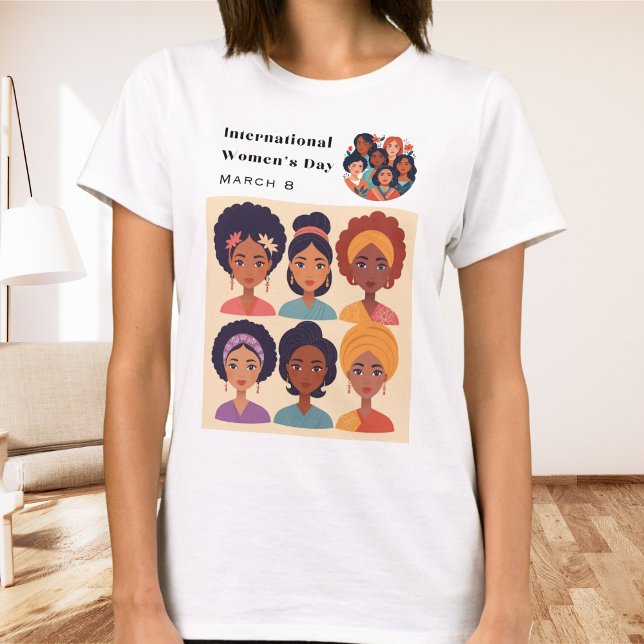 Internationaler Frauentag - März 8 T-Shirt (A cool t-shirt for celebrating International Women's Day on 8th March, with illustration of women)