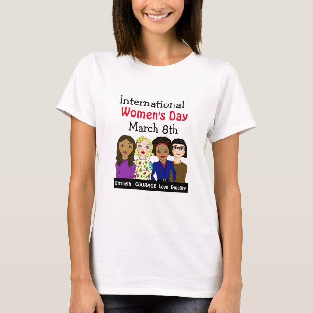 Internationaler Frauentag März 8. T-Shirt (Vorderseite)