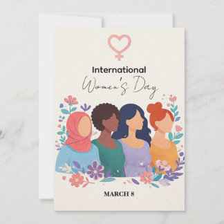 Internationaler Frauentag Modern Elegant Stark Feiertagskarte