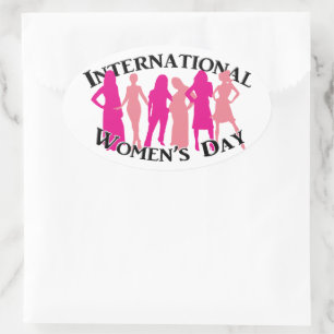 Internationaler Frauentag Ovaler Aufkleber