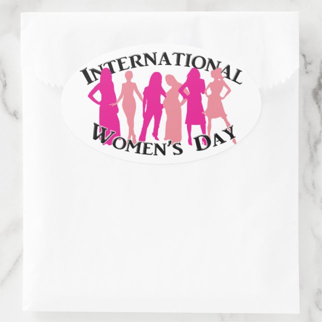 Internationaler Frauentag Ovaler Aufkleber (Tasche)