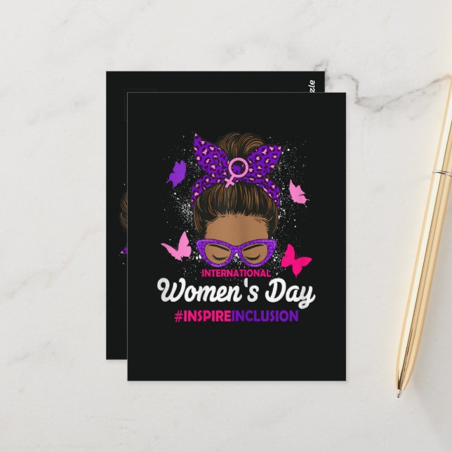 Internationaler Frauentag Postkarte (Vorderseite/Rückseite Beispiel)