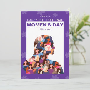 Internationaler Frauentag Purple Happy Feiertagskarte