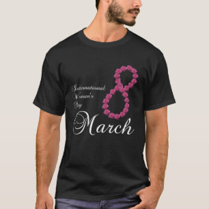 Internationaler Frauentag Rosa Blume 8 März T-Shirt