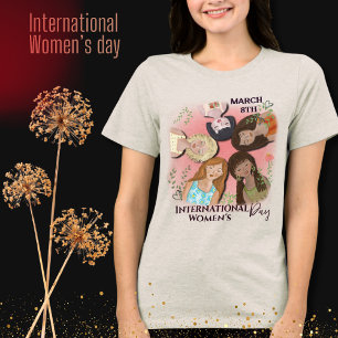 Internationaler Frauentag Rosa Feminine Porträts Tri-Blend Shirt