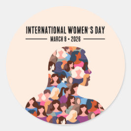Internationaler Frauentag Runder Aufkleber