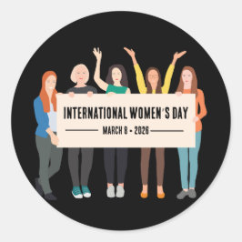 Internationaler Frauentag Runder Aufkleber