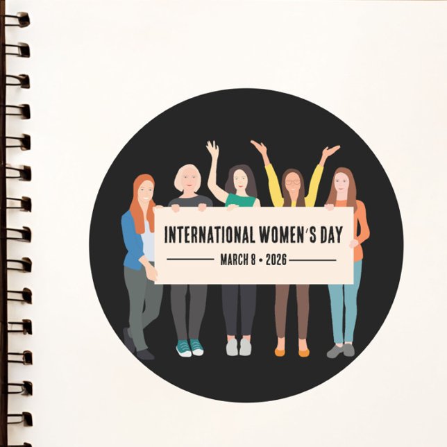 Internationaler Frauentag Runder Aufkleber (Von Creator hochgeladen)
