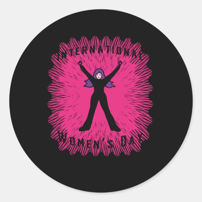 Internationaler Frauentag Runder Aufkleber (Vorderseite)