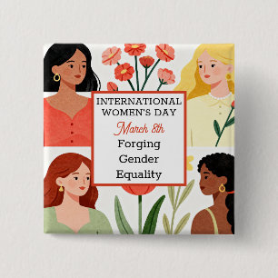 Internationaler Frauentag Schmieden von Geschlecht Button