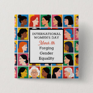 Internationaler Frauentag Schmieden von Geschlecht Button