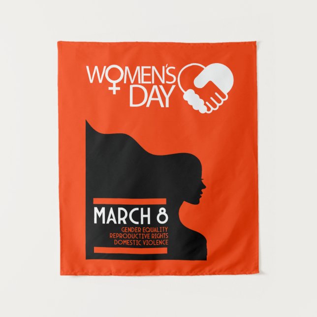 Internationaler Frauentag Wandteppich (Vorderseite)