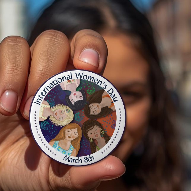 Internationaler Frauentag zum Gedenken an die Einh Button (International Women's Day celebrating Unity Button)