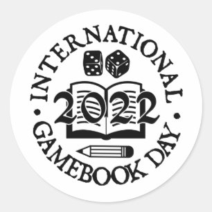 Internationaler Gamebook-Tag 2022-Sticker Runder Aufkleber