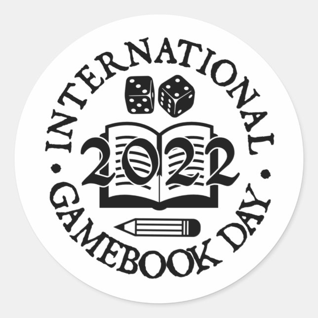 Internationaler Gamebook-Tag 2022-Sticker Runder Aufkleber (Vorderseite)