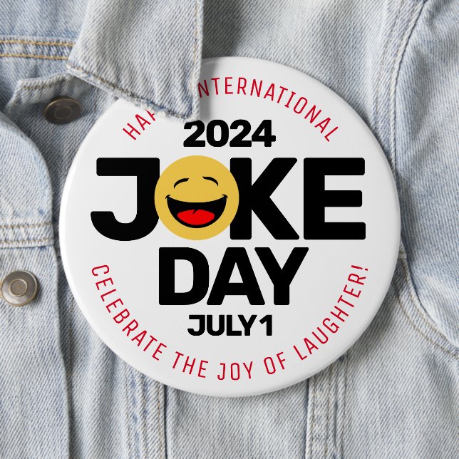 Internationaler Joke Day Laughing Face Button (Beispiel)