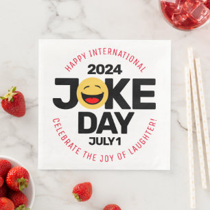 Internationaler Joke Day Laughing Face Serviette