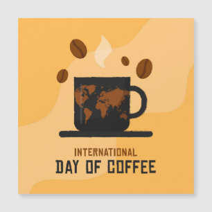Internationaler Kaffeetag Magnetkarte