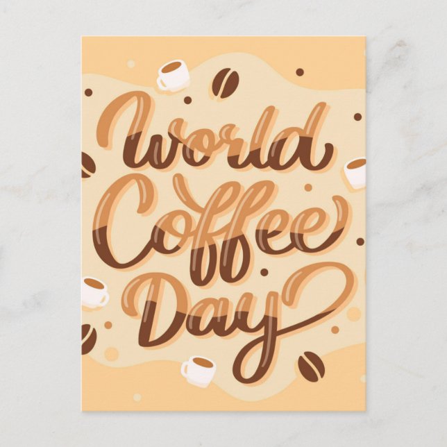 Internationaler Kaffeetag Postkarte (Vorderseite)