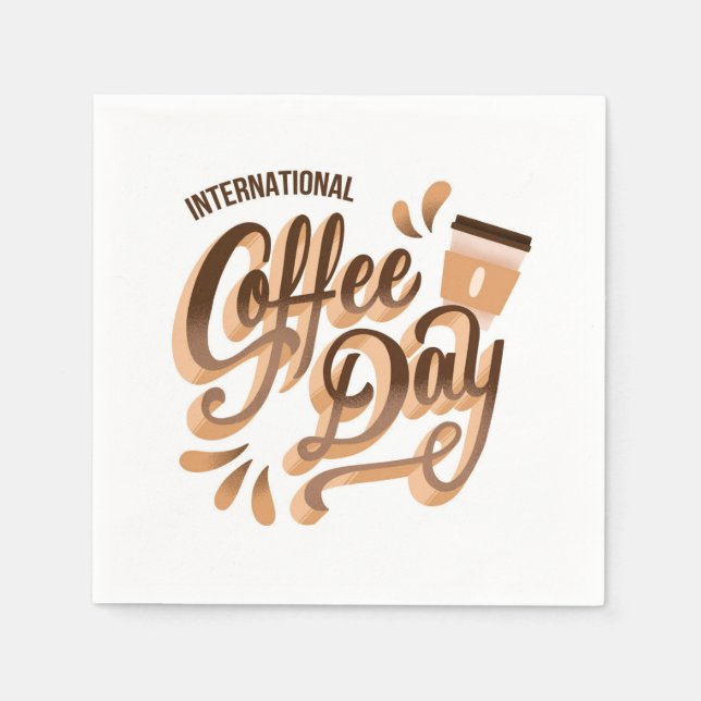 Internationaler Kaffeetag Serviette (Vorderseite)