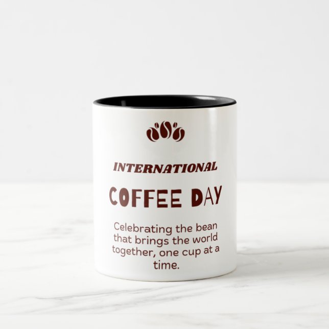 Internationaler Kaffeetag Tasse - Den Kaffeebohne  (Mittel)