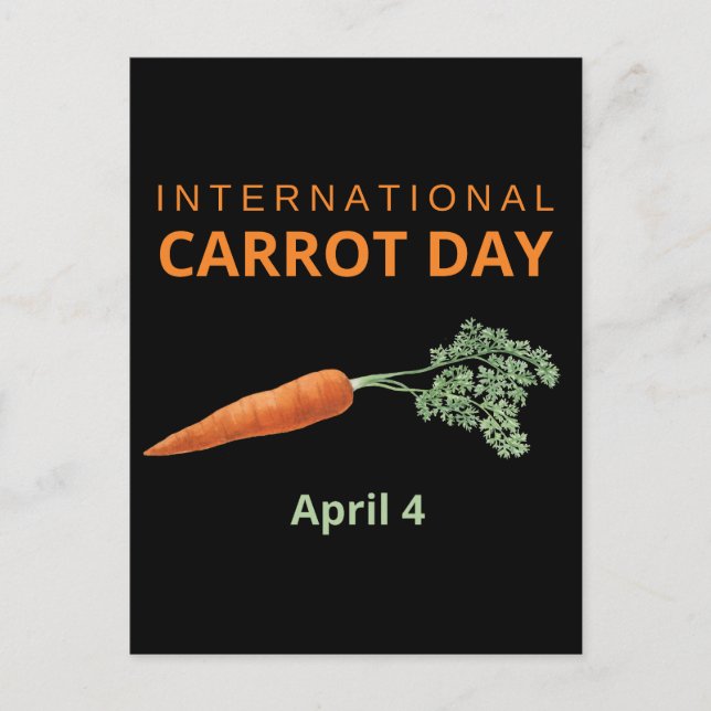 Internationaler Karottentag 4. April Postkarte (Vorderseite)