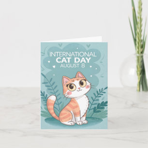 Internationaler Katzentag Süße Verspielte Katzenku Feiertagskarte