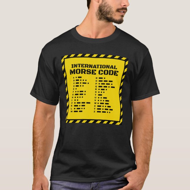 Internationaler Morsecode – STEM Gelbes Design T-Shirt (Vorderseite)