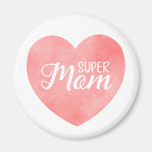 Internationaler Muttertag, rosa Herz super Mom Magnet