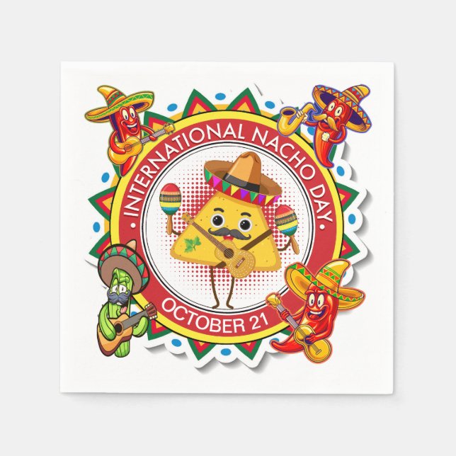 Internationaler Nacho-Tag Serviette (Vorderseite)