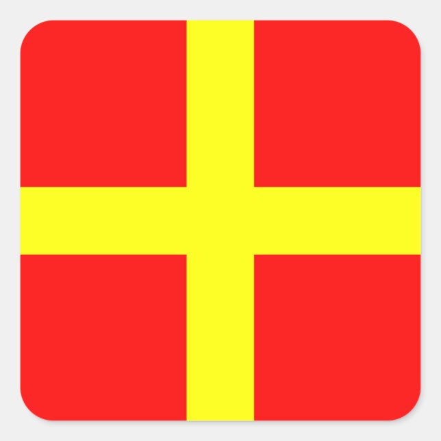 Internationaler nautischer Schiffssignaturbuchstab Quadratischer Aufkleber (Vorderseite)