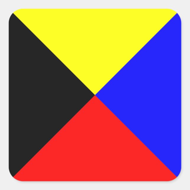 Internationaler nautischer Schiffssignaturbuchstab Quadratischer Aufkleber (Vorderseite)