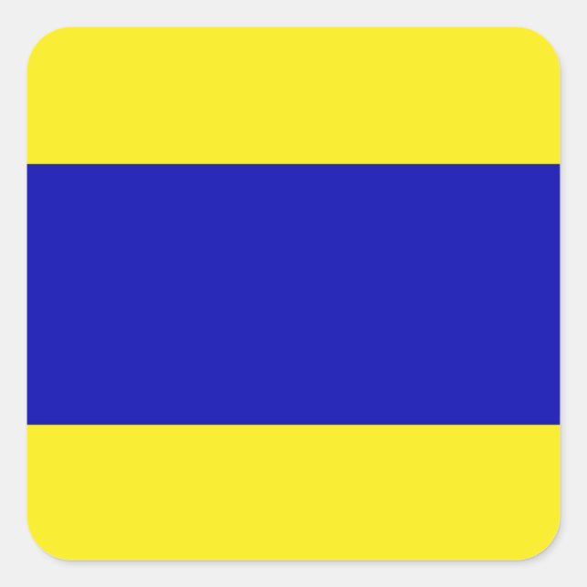 Internationaler nautischer Schiffssignaturbuchstab Quadratischer Aufkleber (Vorderseite)