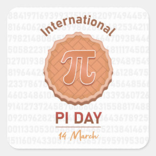 Internationaler Pi-Tag Quadratischer Aufkleber