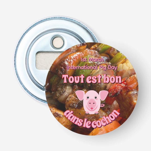Internationaler Schweinetag Flaschenöffner (Vorderseite)