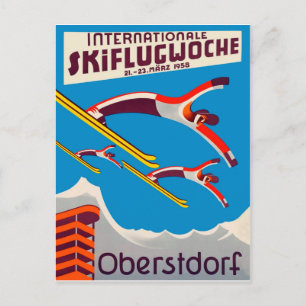 Internationaler Skiwettbewerb in Oberstdorf Postkarte
