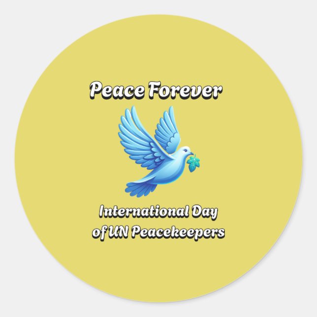 Internationaler Tag der Friedenstruppen der Verein Runder Aufkleber (Vorderseite)