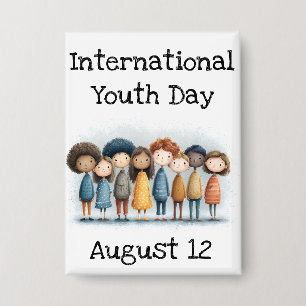 Internationaler Tag der Jugend 12. August Button
