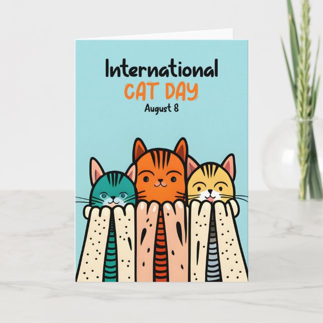Internationaler Tag der Katze Karte (Vorderseite)