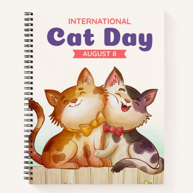 Internationaler Tag der Katze Notizbuch (Vorderseite)