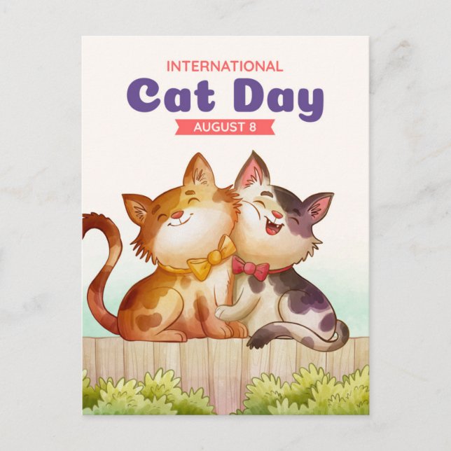 Internationaler Tag der Katze Postkarte (Vorderseite)