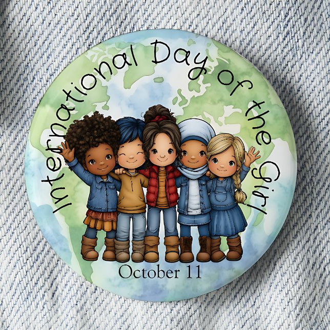 Internationaler Tag der Mädchen Globaler Anstecker Button (Von Creator hochgeladen)