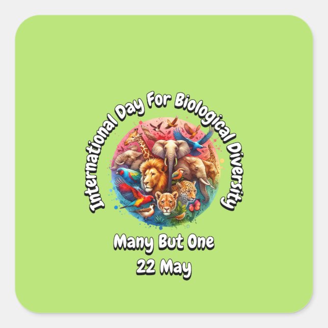 Internationaler Tag des biologischen Diversity: 22 Quadratischer Aufkleber (Vorderseite)